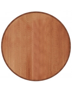 Tappeto Rotondo Marrone 100 cm in Bambù