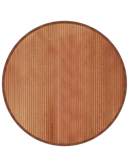 Tappeto Rotondo Marrone 100 cm in Bambù