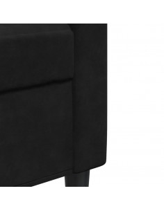 Set di Divani 2 pz con Cuscini Nero in Velluto 2