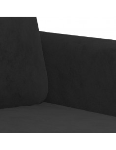 Set di Divani 2 pz con Cuscini Nero in Velluto