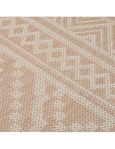 Tappeto da Esterni a Tessitura Piatta 80x150 cm Strisce Marroni