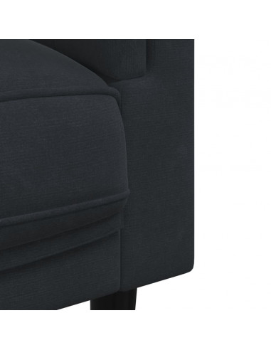 Set di Divani 2 pz con Cuscini Nero in Velluto