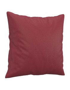 Set di Divani 2 pz con Cuscini Rosso Vino in Similpelle