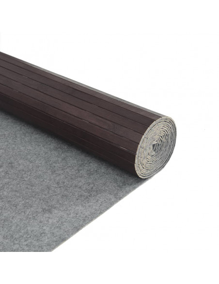 Tappeto Rettangolare Marrone Scuro 80x200 cm in Bambù