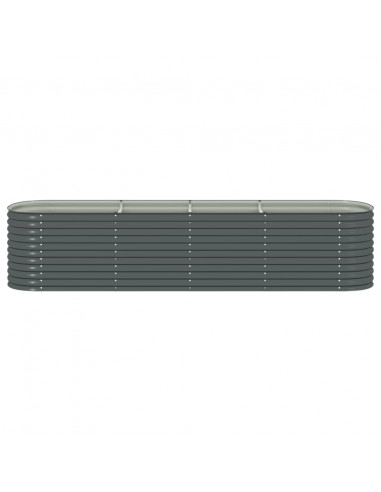 Letto Rialzato Giardino 400x80x81 cm in Acciaio Zincato Grigio