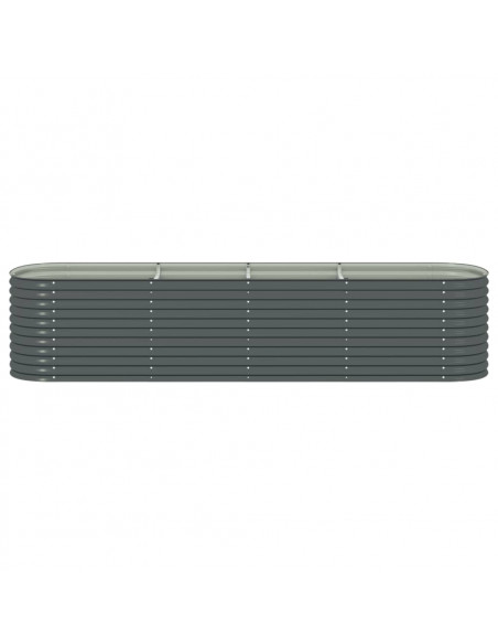 Letto Rialzato Giardino 400x80x81 cm in Acciaio Zincato Grigio