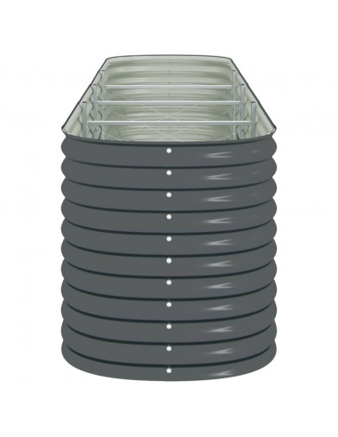 Letto Rialzato Giardino 400x80x81 cm in Acciaio Zincato Grigio