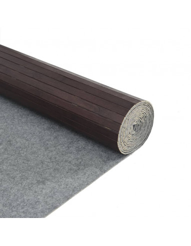 Tappeto Rettangolare Marrone Scuro 80x400 cm in Bambù