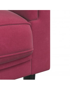 Set di Divani 2 pz con Cuscini Rosso Vino in Velluto 2