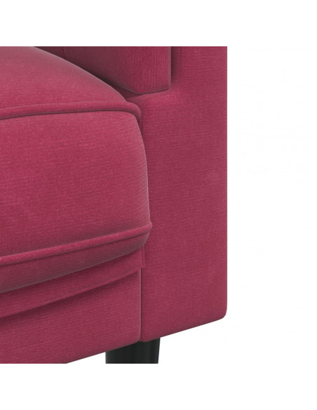 Set di Divani 2 pz con Cuscini Rosso Vino in Velluto