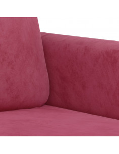 Set di Divani 2 pz con Cuscini Rosso Vino in Velluto 2