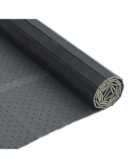 Tappeto Rettangolare Grigio 100x200 cm in Bambù
