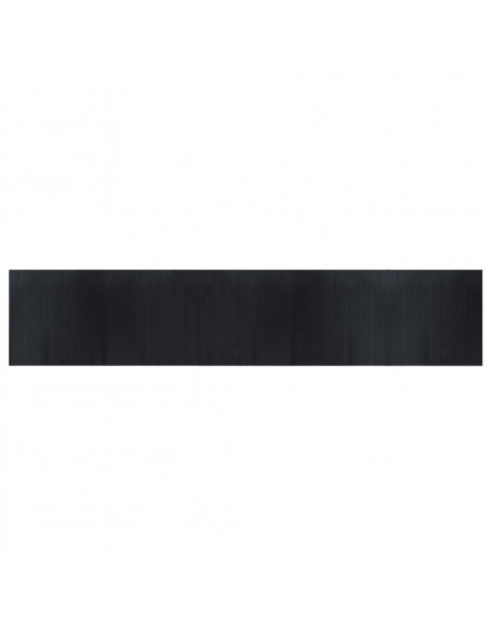 Tappeto Rettangolare Nero 100x500 cm in Bambù