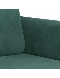 Set di Divani 2 pz con Cuscini Verde Scuro in Velluto