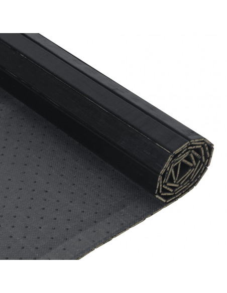 Tappeto Rettangolare Nero 100x500 cm in Bambù