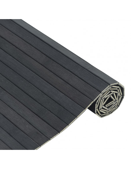 Tappeto Rettangolare Grigio 100x400 cm in Bambù