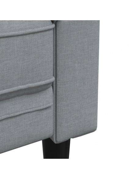 Set di Divani 2 pz Grigio Chiaro in Tessuto