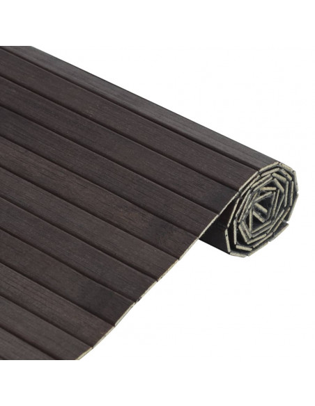 Tappeto Rettangolare Marrone Scuro 100x300 cm in Bambù
