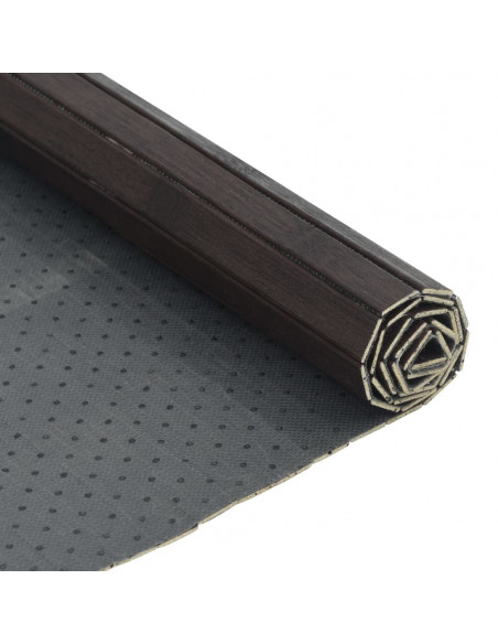 Tappeto Rettangolare Marrone Scuro 100x300 cm in Bambù