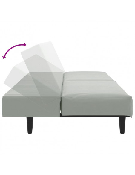 Set di Divani 2 pz Grigio Chiaro in Velluto