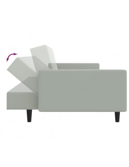 Set di Divani 2 pz Grigio Chiaro in Velluto