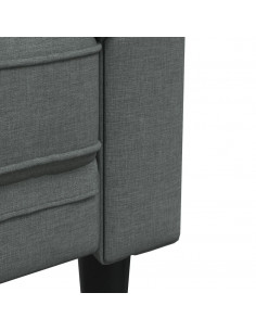 Set di Divani 2 pz Grigio Scuro in Tessuto 2
