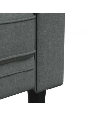 Set di Divani 2 pz Grigio Scuro in Tessuto