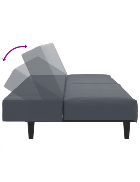 Set di Divani 2 pz Grigio Scuro in Velluto