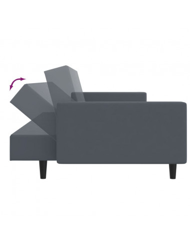 Set di Divani 2 pz Grigio Scuro in Velluto