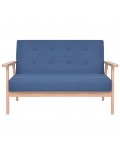 Set di Divani 2 pz in Tessuto Blu 2
