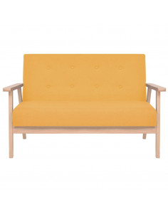 Set di Divani 2 pz in Tessuto Giallo 2