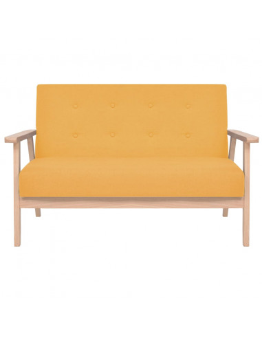 Set di Divani 2 pz in Tessuto Giallo