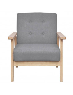 Set di Divani 2 pz in Tessuto Grigio Chiaro 2