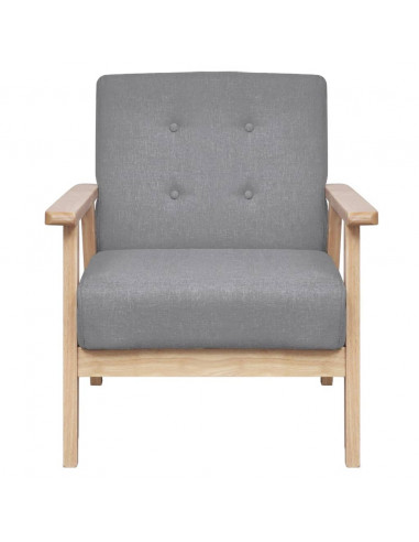 Set di Divani 2 pz in Tessuto Grigio Chiaro