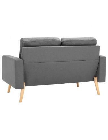 Set di Divani 2 pz in Tessuto Grigio Chiaro