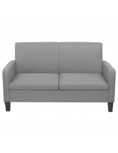 Set di Divani 2 pz in Tessuto Grigio Chiaro 2