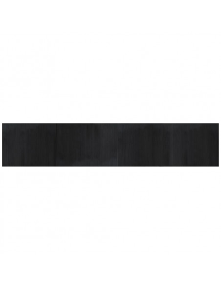 Tappeto Rettangolare Nero 80x400 cm in Bambù