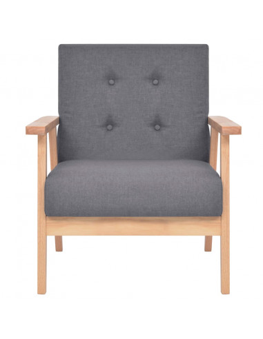 Set di Divani 2 pz in Tessuto Grigio Scuro