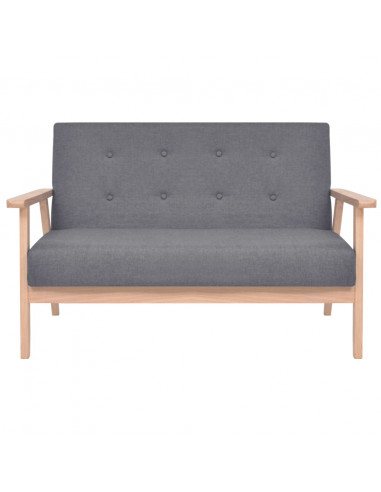 Set di Divani 2 pz in Tessuto Grigio Scuro