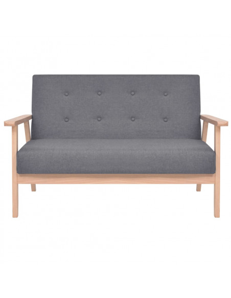 Set di Divani 2 pz in Tessuto Grigio Scuro
