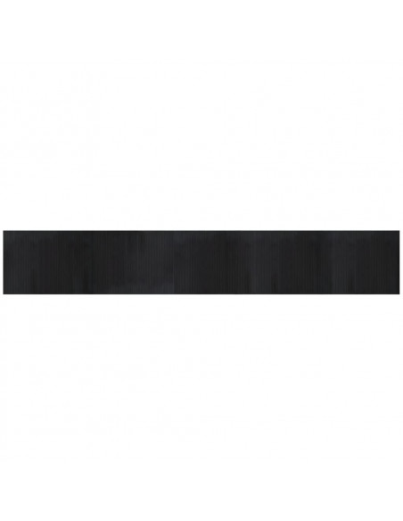 Tappeto Rettangolare Nero 80x500 cm in Bambù