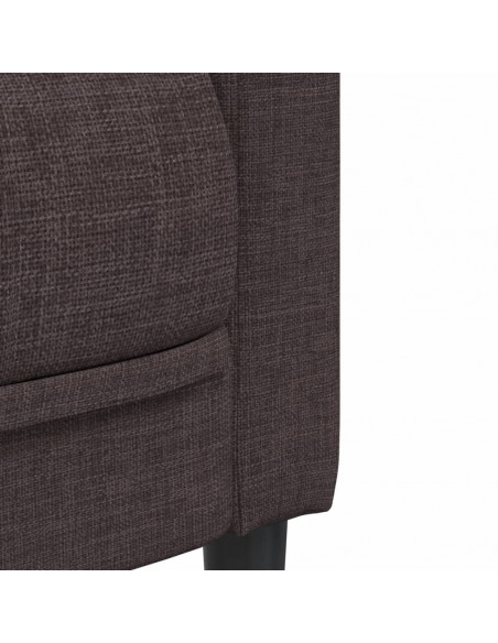 Set di Divani 2 pz Marrone Scuro in Tessuto