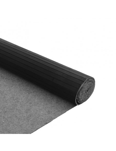 Tappeto Rettangolare Nero 80x500 cm in Bambù