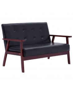 Set di Divani 2 pz Nero in Similpelle