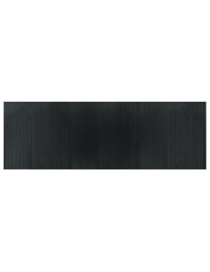 Tappeto Rettangolare Grigio 100x300 cm in Bambù