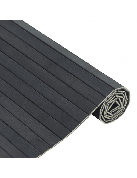 Tappeto Rettangolare Grigio 100x300 cm in Bambù