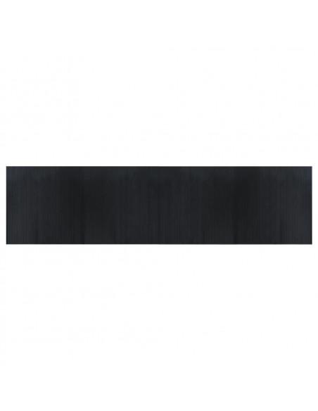 Tappeto Rettangolare Nero 100x400 cm in Bambù