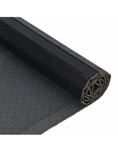 Tappeto Rettangolare Nero 100x400 cm in Bambù