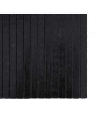 Tappeto Rettangolare Nero 100x400 cm in Bambù