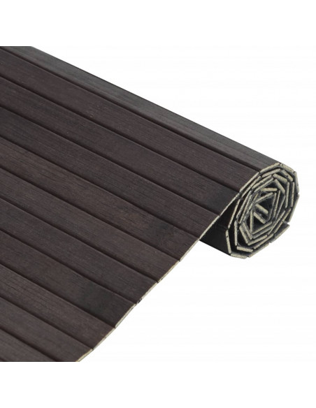 Tappeto Rettangolare Marrone Scuro 100x400 cm in Bambù